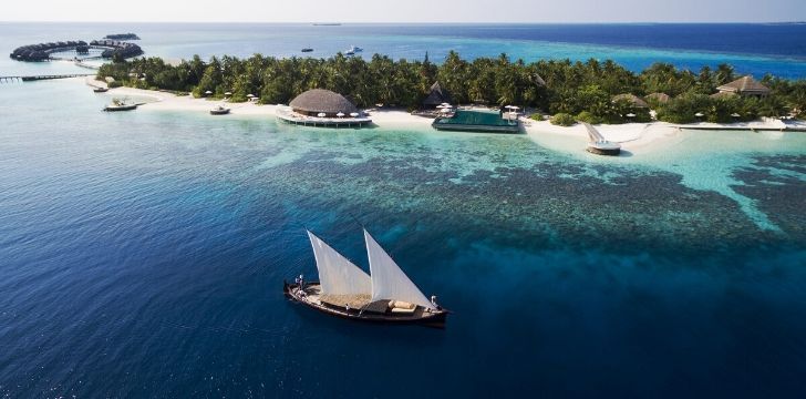 A Dhoni cruise boat in the Maldives