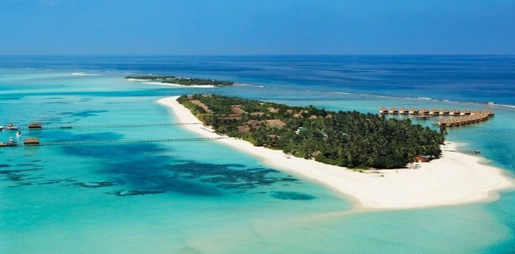 Scattered islands surrounded by turquoise waters