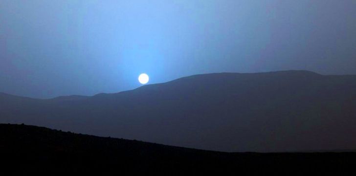 Blue sunset on Mars