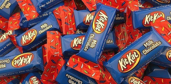 Kit Kat's have had different colored packaging throughout history.