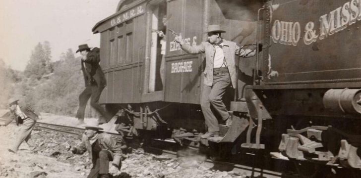 Robbers on a train in Indiana