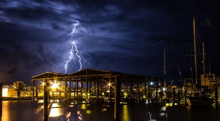 Lightening strikes in Louisiana