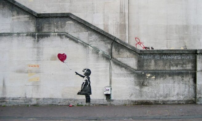 OTD in 2018: Banksy's famous "Girl With Balloon" was sold for £1 million at an auction