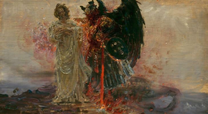 Satan and Jesus in Ilya Repin's Get Thee Behind Me, Satan (1895)