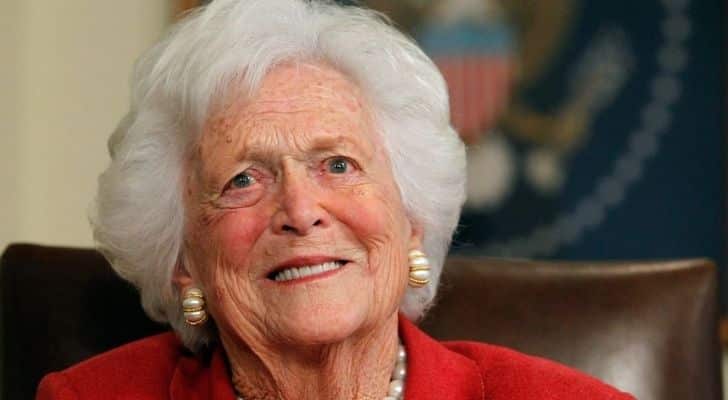 A photograph of Barbara Bush