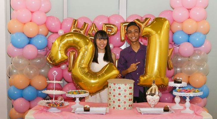 A person in Singapore celebrating her 21st birthday