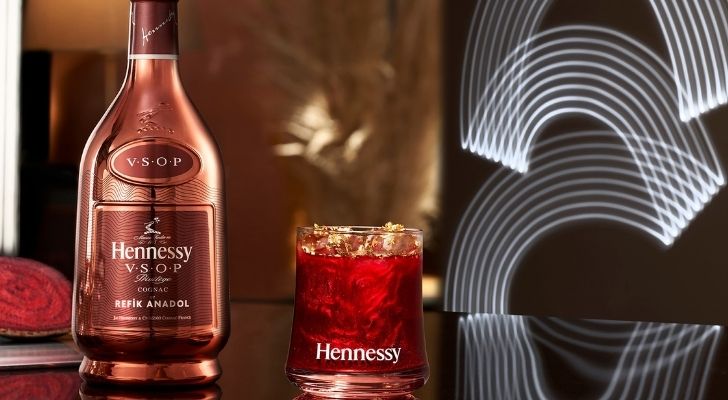 A bottle of Hennessy Cognac