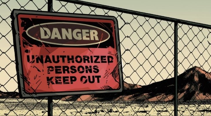 A danger sign at area 51