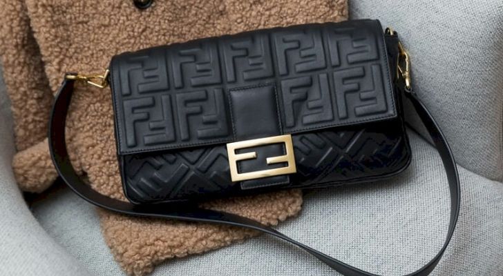 A Fendi bag with their signature logo.