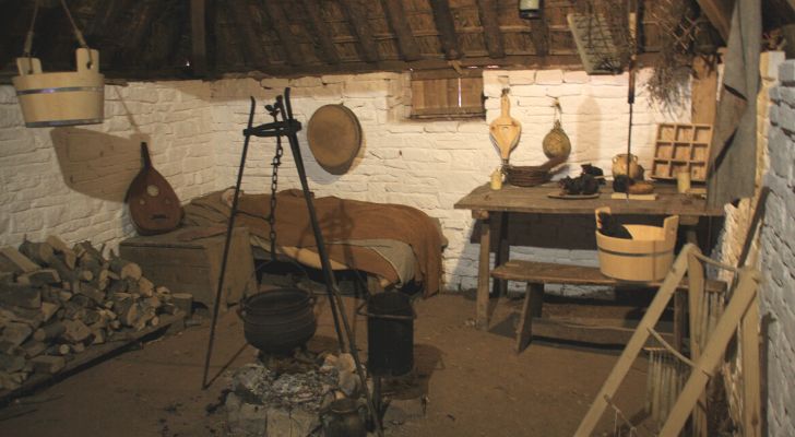 In the Medieval Era common homes had no concrete floors