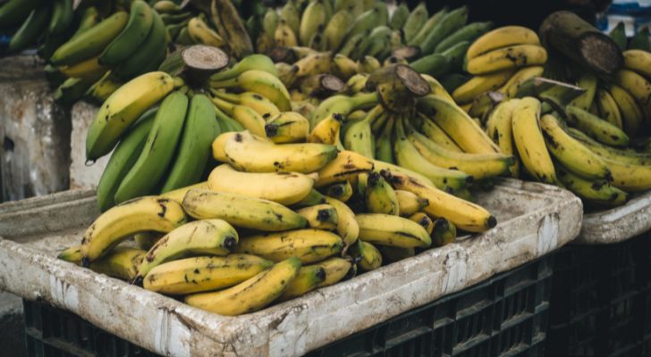 A crate of bananas