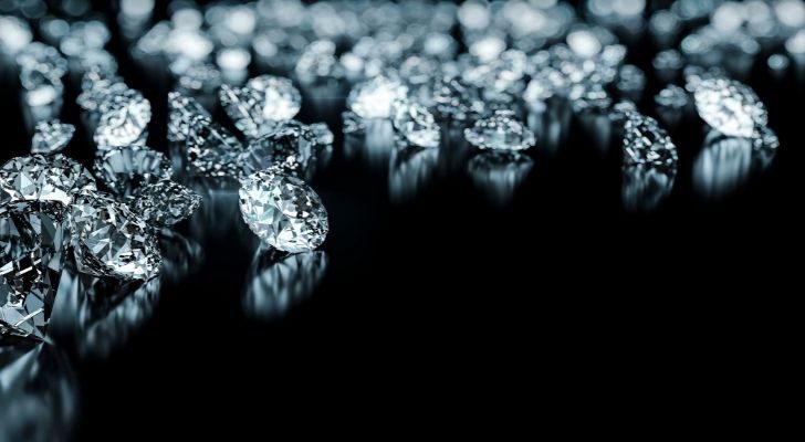 Diamonds on a black background