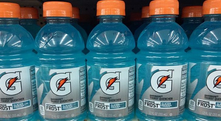 Bottles of Gatorade on a shelf