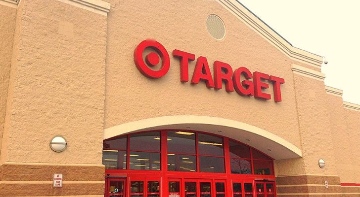 The front facade of a building with a large red Target logo