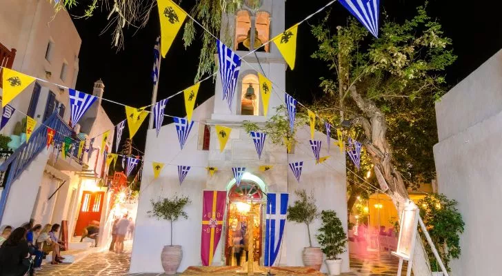 A church in Greece during Easter