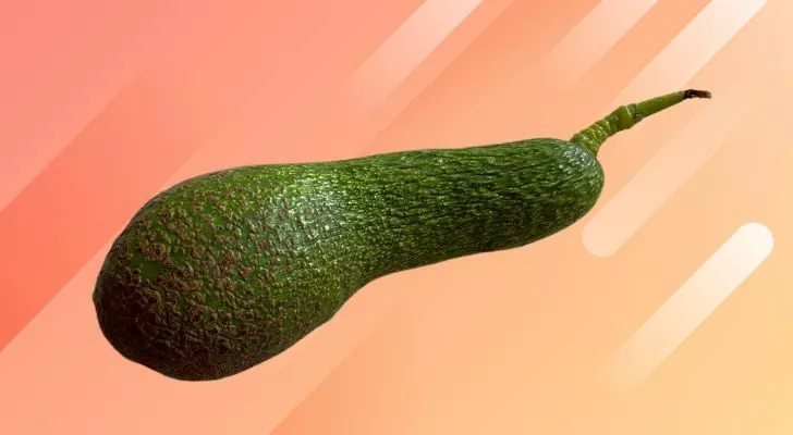 An avocado with an especially long neck
