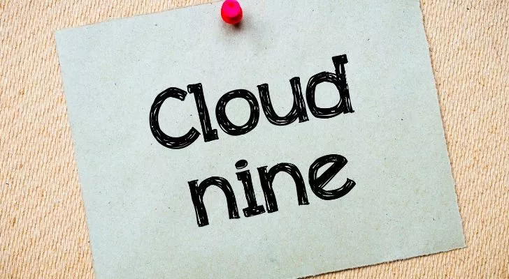 The words "Cloud nine" written on a piece of paper