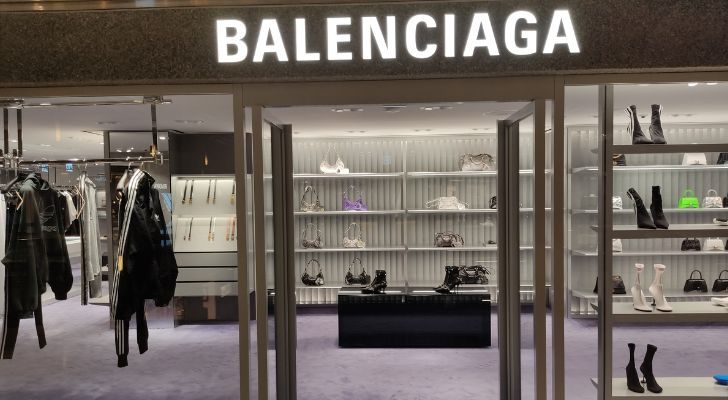 The front of a Balenciaga store in Hong Kong's Landmark Mall