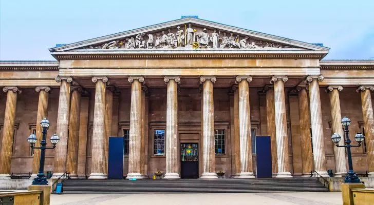 The front of the British Museum in London