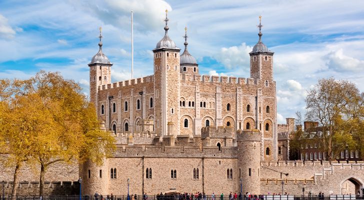 The Tower of London and its surrounding defensive wall