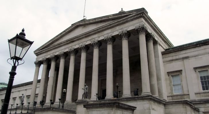 A view of the front entrance to University College London