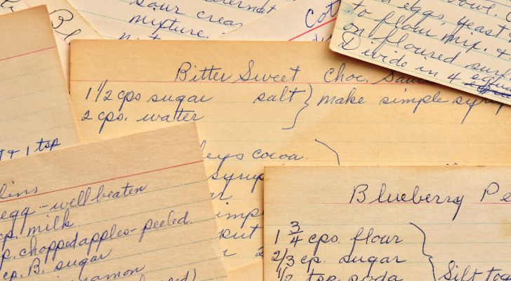 A collection of different handwritten recipes