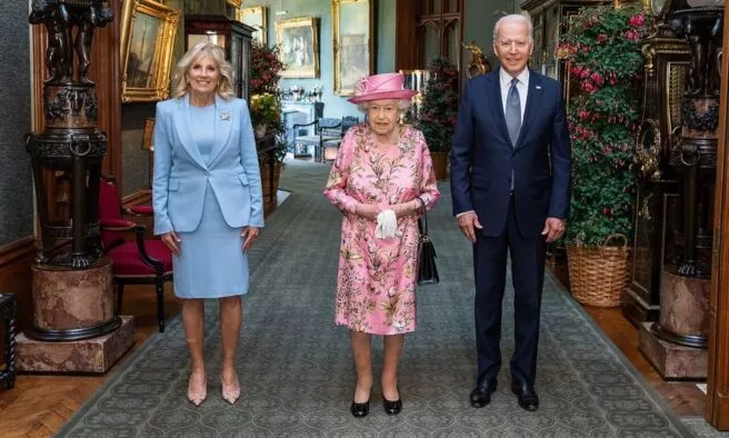 OTD in 2021: US President Joe Biden met Queen Elizabeth II for tea at Windsor Castle in London.